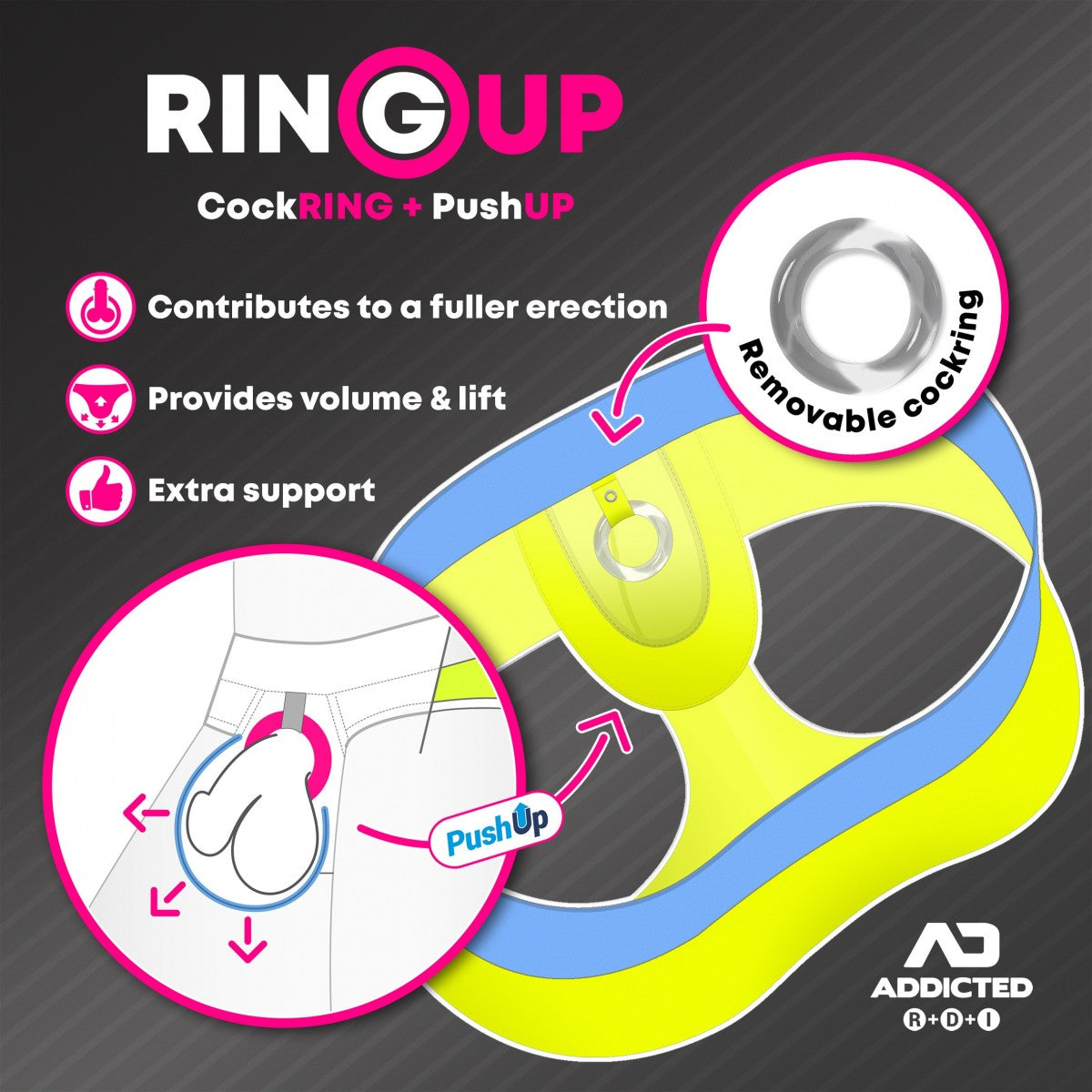 ADDICTED Ring Up Neon Mesh Trunk Pink