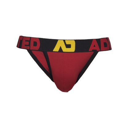 ADDICTED Open Fly Cotton Bikini Red/Black