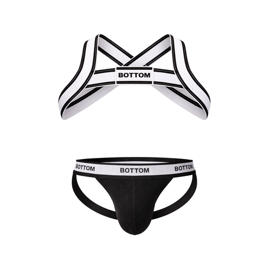 Barcode Berlin BOTTOM Multipack 1x Jockstrap Black + 1x Harness White-Black